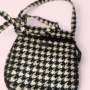Vera Bradley Black and Cream Houndstooth Crossbody Bag